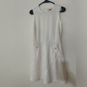 Tory Burch off white wool sheath sleeveless dress 4